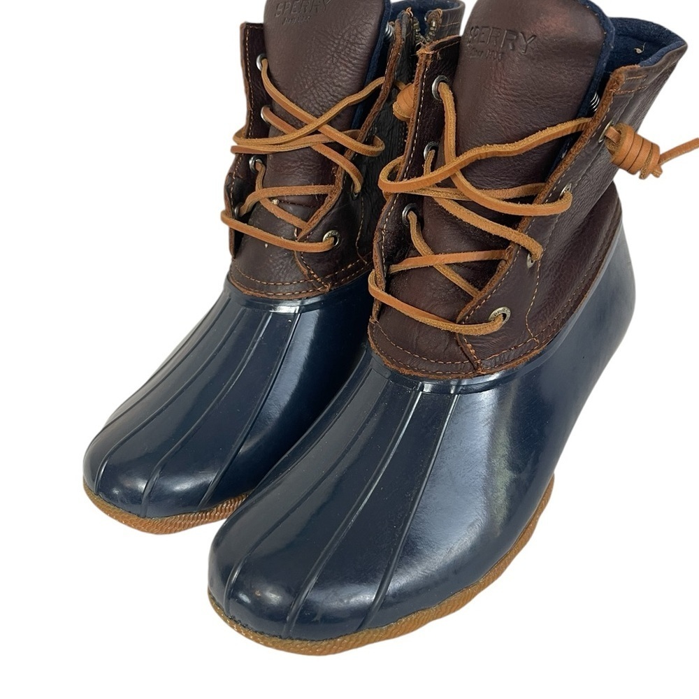 B3 Women’s Sperry Saltwater Leather Waterproof Rain Duck Boots 11 - Picture 2 of 5